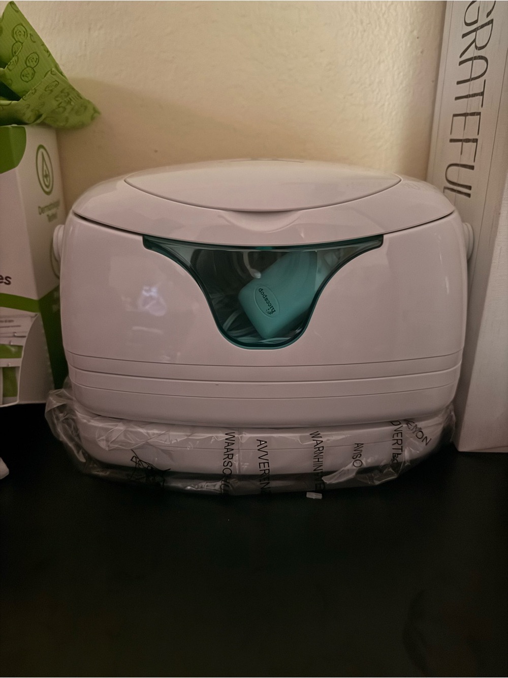 Portable Baby Wipe Warmer with Teal Window
